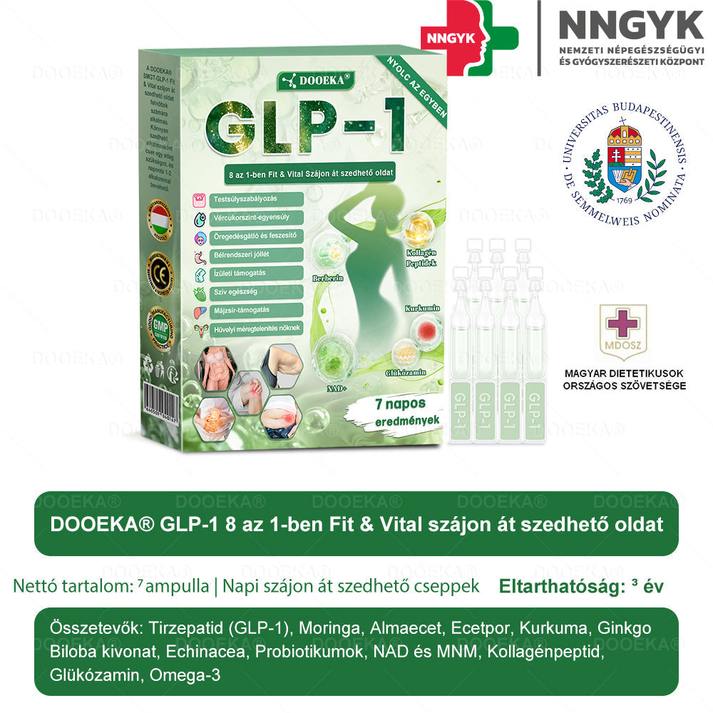 🌲🌲  DOOEKA® GLP-1 8 az 1-ben Fit & Vital Szájon át szedhető oldat – 👨‍⚕️ Napi egyszer, 7 nap alatt látható változás / Elhízás, szív- és érrendszeri egészség, cukorbetegség, alvási apnoe, bélrendszer egészsége, ízületi problémák és még sok más esetén